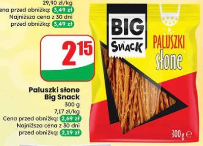 Paluszki słone Big Snack promocja w Dino