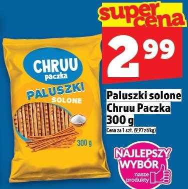 Paluszki solone Chruu Paczka 300 g promocja w TOPAZ