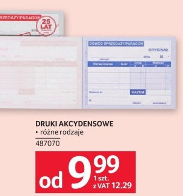 Druki akcydensowe różne rodzaje promocja w Selgros