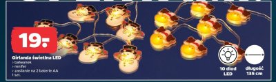 Girlanda świetlna LED - bałwanek promocja w Netto