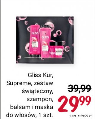 Szampon 250 ml + od偶ywka 200 ml+ maska 2w1 300 ml Gliss kur supreme lenght promocja