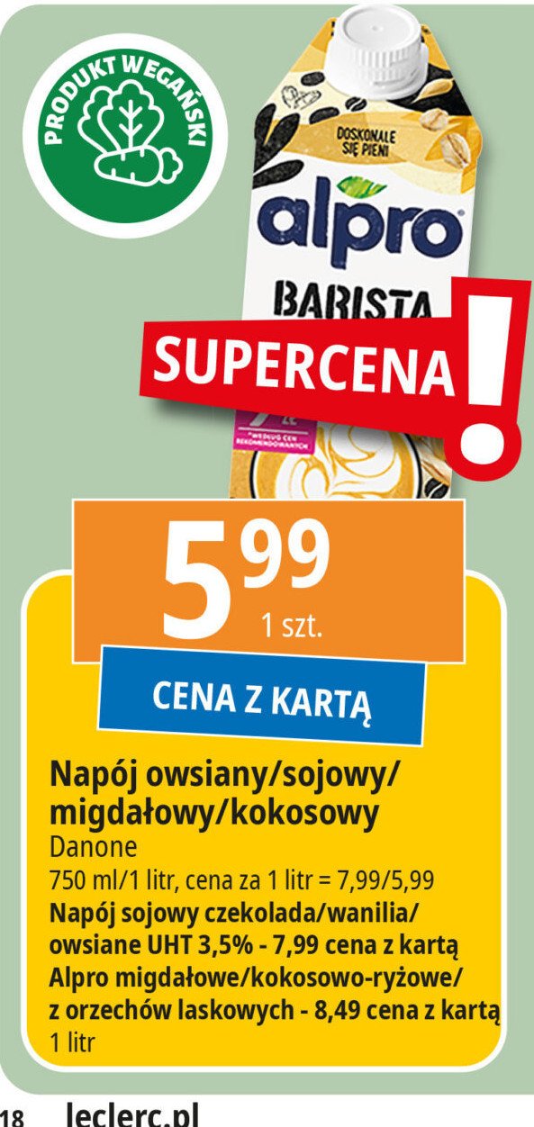 Napój owsiany 3.5% Alpro promocja