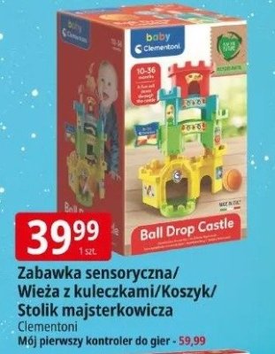 Zabawka sensoryczna/Wieża z kuleczkami/Koszyk/Stolik majsterkowicza Clementoni promocja w Leclerc