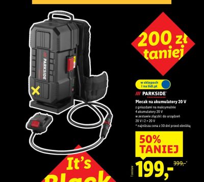 Plecak na akumulatory 20 V promocja w Lidl