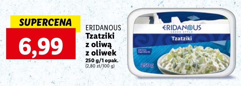 Sos grecki tzatziki z oliwą z oliwek Eridanous promocja