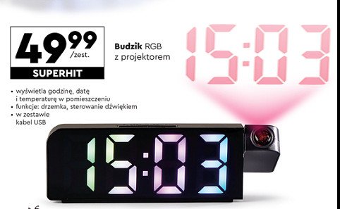 Budzik rgb z projektorem Setty promocja