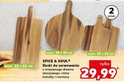 Deska do krojenia akacjowa 52 x 22 cm Spice&soul promocja