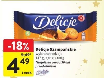 Czekolada Delicje Szampańskie wybrane rodzaje promocja w Intermarche