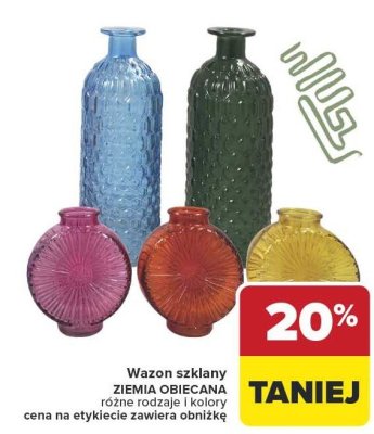 Wazon szklany ZIEMIA OBIECANA różne rodzaje i kolory Carrefour promocja w Carrefour