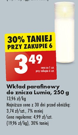 Wkład parafinowy 250 g 17.5 cm Lumia promocja w Biedronka