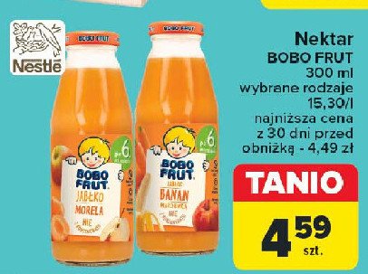 Sok jabłko, marchewka i morela Bobo frut promocja