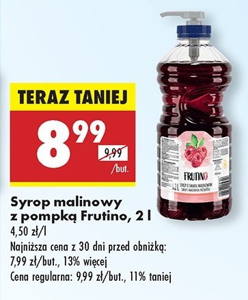 Syrop malinowy z pompką FRUTINO promocja