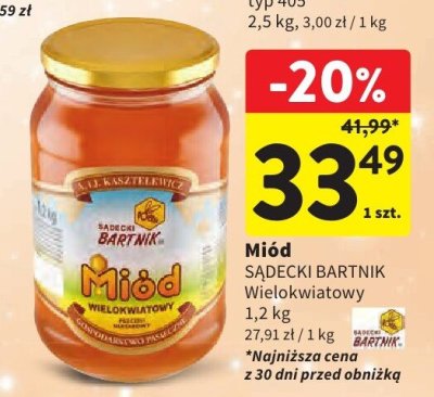 Miód SADECKI BARTNIK Wielokwiatowy promocja w Intermarche