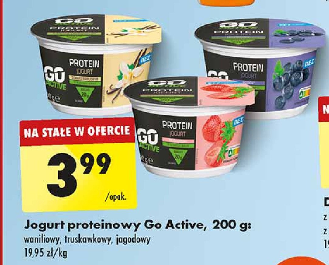 Jogurt proteinowy jagodowy Go active promocja