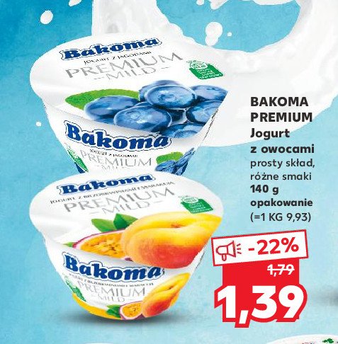 Jogurt z jagodami Bakoma premium mild promocja