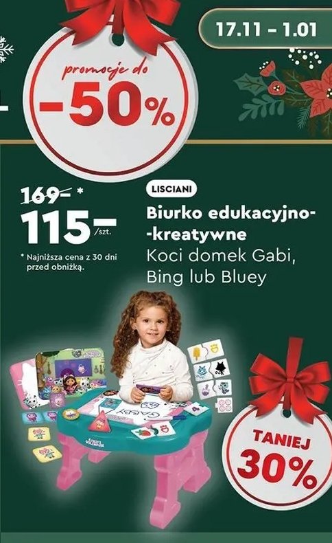 Biurko z grami bing Lisciani giochi promocja w Biedronka