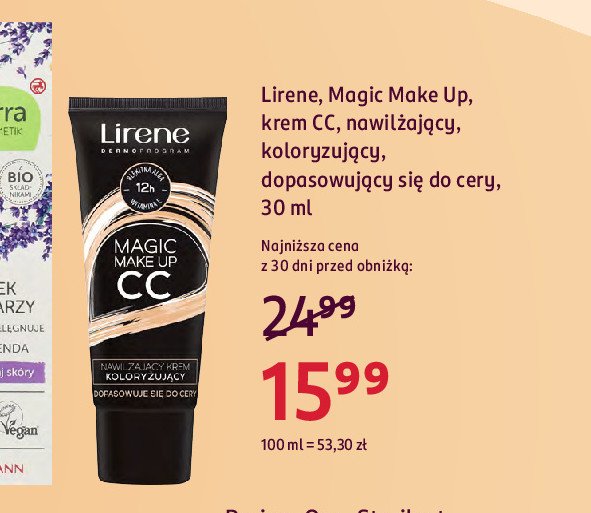 Krem cc nawilżający błękitna alga LIRENE MAGIC MAKE-UP promocja