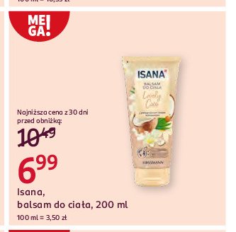 Balsam do ciała lovely coco Isana promocja w Rossmann