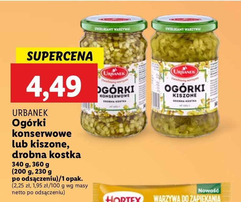 Ogórki kiszone drobna kostka Urbanek promocja