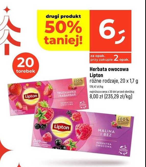 Herbata truskawka rabarbar Lipton promocja w Dealz