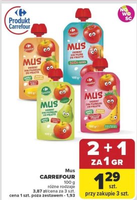 Mus CARREFOUR Deserek owocowy dla dzieci promocja w Carrefour Market
