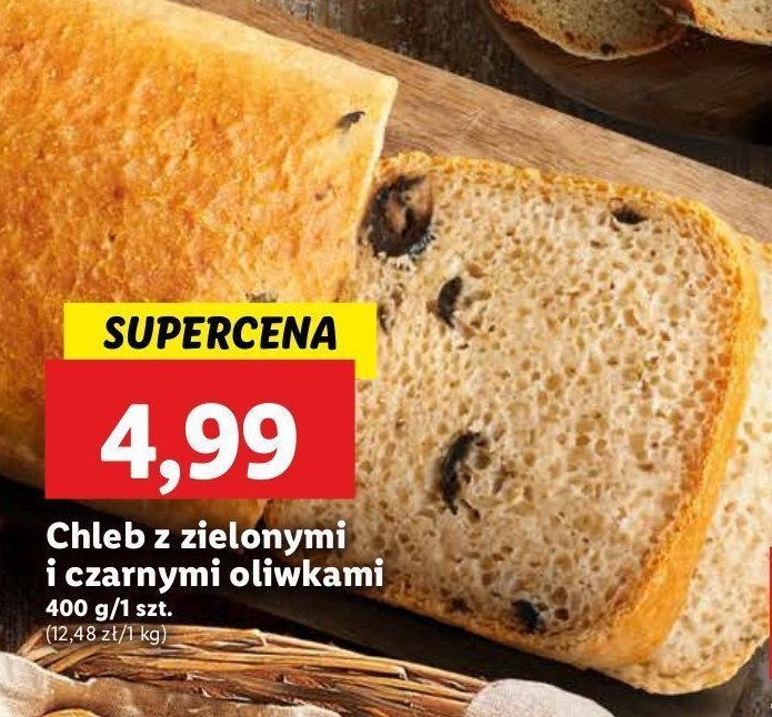 Chleb z zielonymi i czarnymi oliwkami promocja