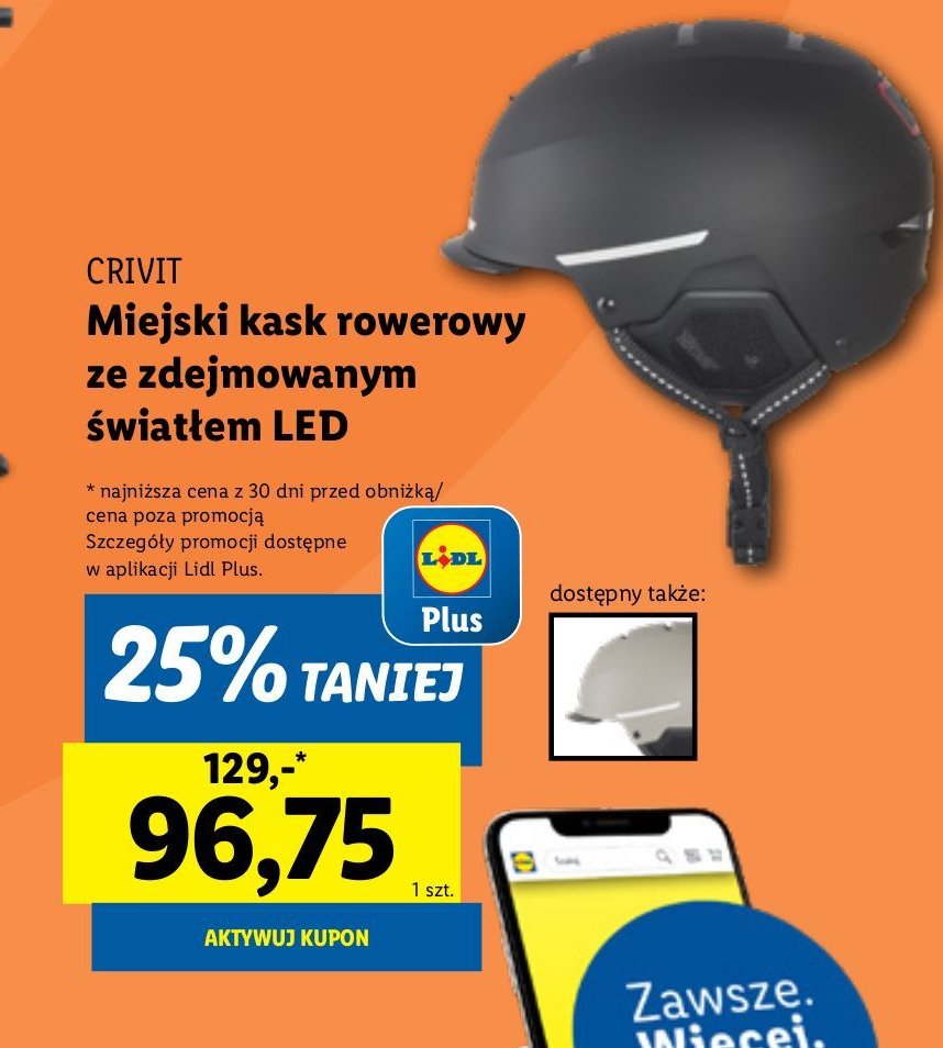 Kask rowerowy led Crivit promocja w Lidl