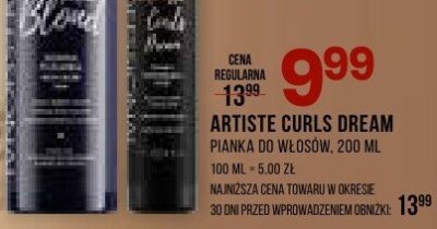 Pianka ARTISTE CURLS DREAM do włosów, 200 ml promocja w Drogerie Natura