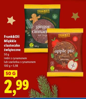 Ciasteczko Frank&Oli Miękkie ciasteczko świąteczne szarlotka z cynamonem promocja w Lidl