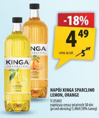 Napój Kinga Sparkling Lemon, Orange promocja w Arhelan