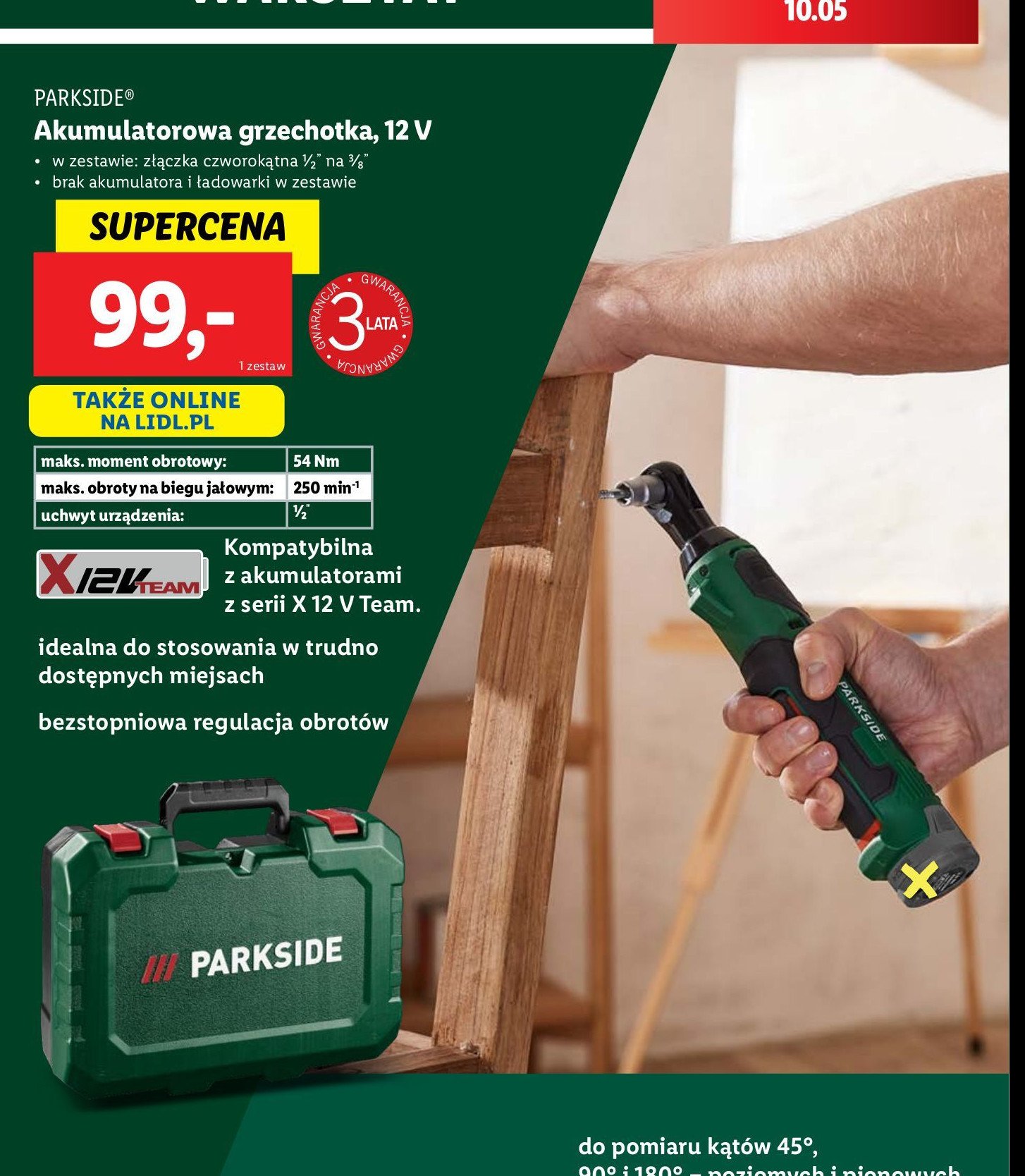 Grzechotka 12v Parkside promocja
