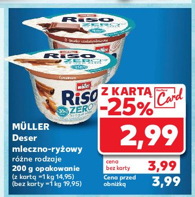 Desery czekoladowy Muller riso zero promocja w Kaufland