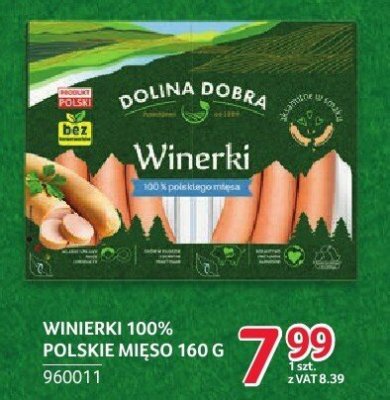 Winerki 100% polskie mięso Dolina Dobra 160g promocja w Selgros