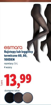 Rajstopy lub legginsy Esmara matowe 60, 80, 100DEN promocja w Lidl