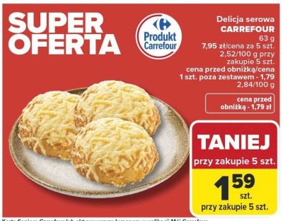 Delicja serowa Carrefour 63 g promocja w Carrefour