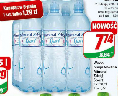 Woda niegazowana Mineral zdr贸j promocja