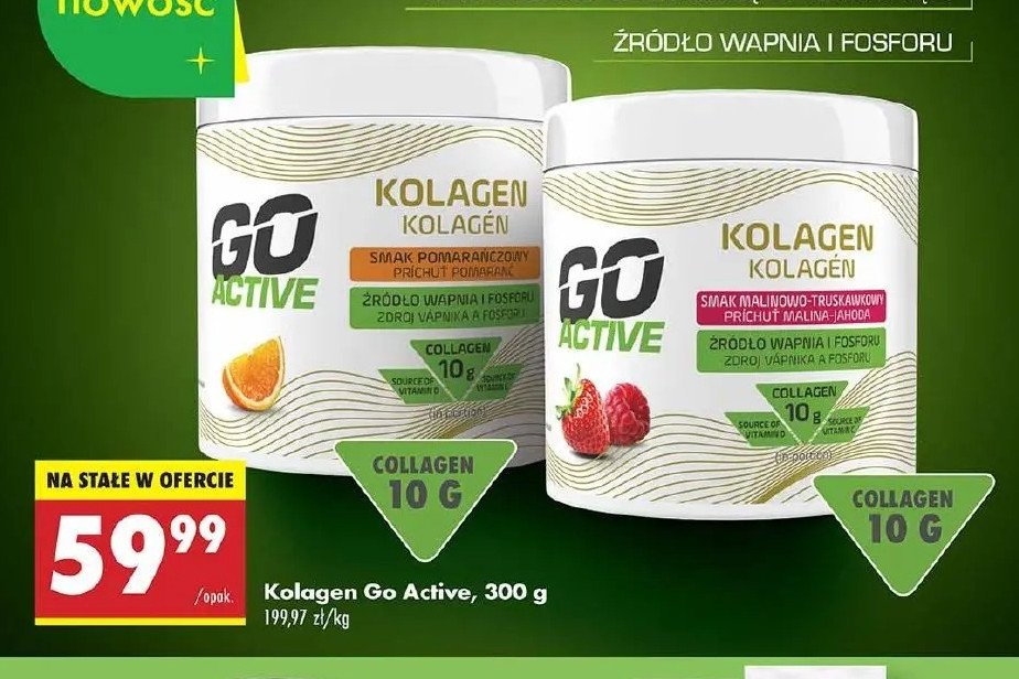 Kolagen pomarańczowy Go active promocja w Biedronka