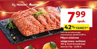 Mięso mielone wieprzowo-wołowe 500g Dział Samoobsługi promocja w Auchan