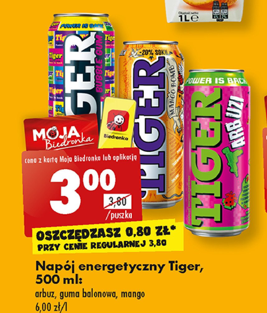 Napój mango bomb Tiger energy drink promocje