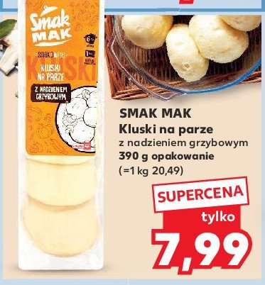 Kluski na parze z grzybami Smak mak promocja