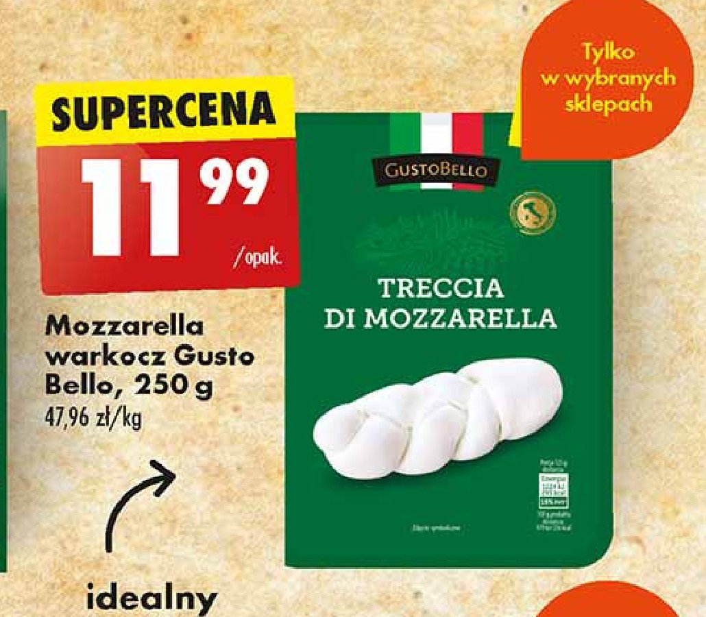 Ser mozzarella warkocz Gustobello promocja