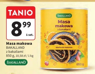Masa makowa BAKALLAND z bakaliami promocja w Intermarche