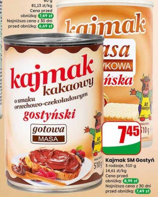 Kajmak SM Gostyń 3 rodzaje, 510 g promocja w Dino