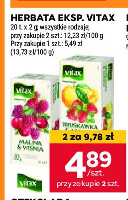 Herbata malina & truskawka VITAX TERAZ NA ZIMNO promocja