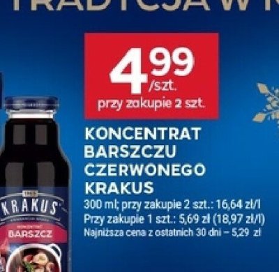 Koncentrat barszczu czerwonego Krakus promocja w Stokrotka