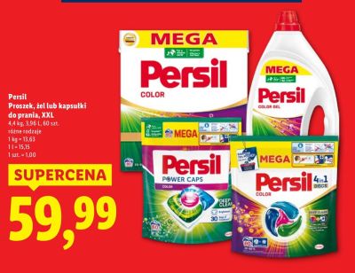 Proszek lub żel lub kapsułki do prania Persil Color, Power Caps, 4in1 różne rodzaje promocja w Lidl