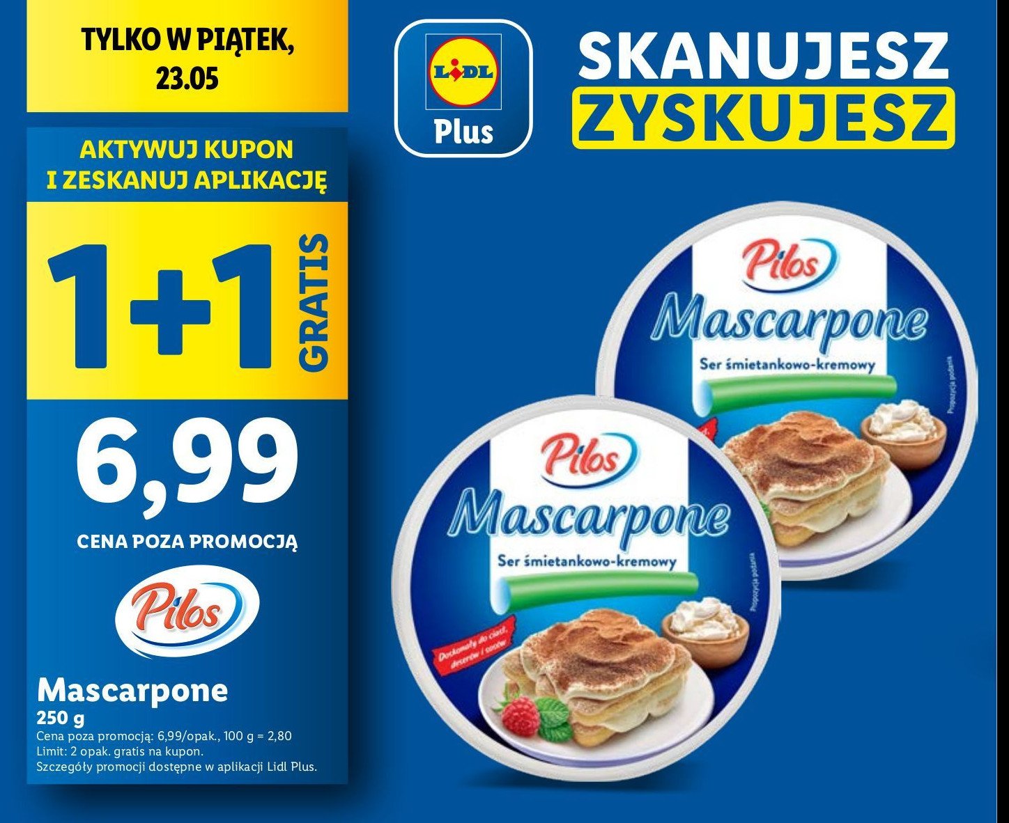 Serek mascarpone Pilos promocja