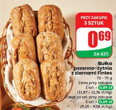 Bułka pszenno-żytnia z ziarnami promocja w Dino