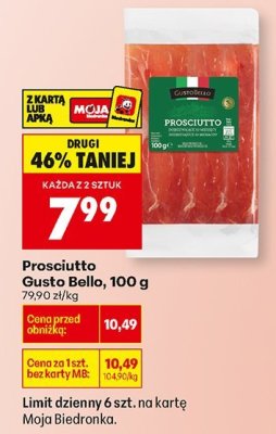 Prosciutto Gusto Bello, 100 g promocja w Biedronka