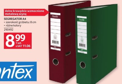 Segregator Bantex A4 dolne krawędzie wzmocnione metalową szyną szerokości grzbietu 8 cm różne kolory promocja w Selgros